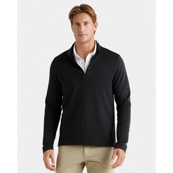 RHÔNE Commuter 1/4 Zip Pullover Black Sweater Men’s XXL Made in the USA - Picture 1 of 12